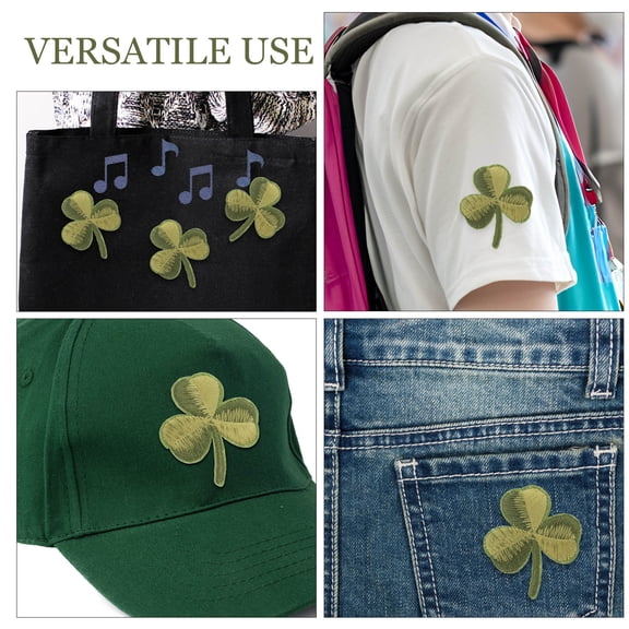 LITINKIMI Small Green Shamrock Embroidered Patch, Durable Rayon, Versatile Use, Decorative