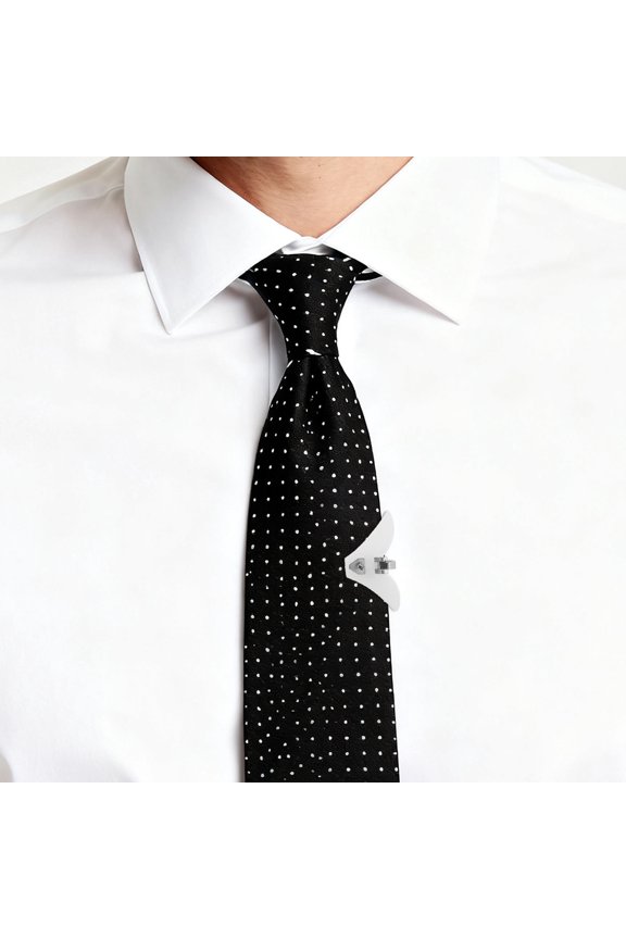 10Pcs White Mens Tie Clip Minimalist Design Durable Metal and Plastic Necktie Accessories