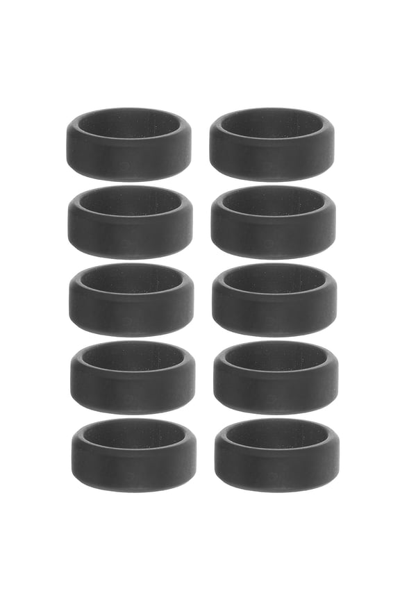 10Pcs Wide Beveled Edge Silicone Rings for Men's Outdoor Sports