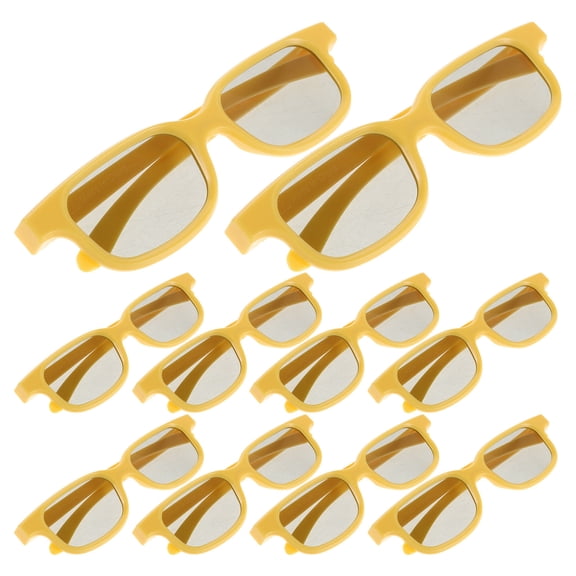 LITINKIMI 10Pcs Yellow 3D Glasses for Home Use Compatible with Tvs Projectors for Vivid Stereoscopic Entertainment
