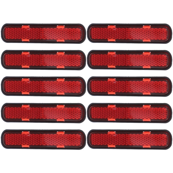 LITINKIMI 10Pcs Red Reflectors for Driveway Motorcycle Trailer Bike Screw on Safety Reflective Accessories