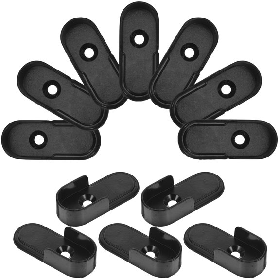 LITINKIMI 12Pcs Black Closet Rod Mounting Fixture Tool with Smooth Surface for Wardrobe Poles