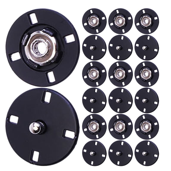 LITINKIMI 12Pcs Black Concealed Snap Buttons Zinc Alloy Flat Coat Replacement Buttons for Tailoring
