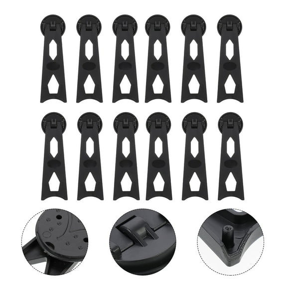 LITINKIMI 12Pcs Black Plastic Photo Frame Brackets Easy Installation Rotating Picture Holders