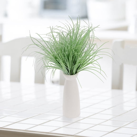 LITINKIMI 12Pcs Fake Greenery Plastic Cattails Stems Light Green Low Maintenance Outdoor Plant Decor