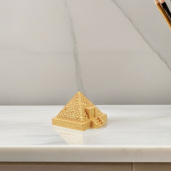LITINKIMI 12Pcs Golden Resin Ancient Egypt Pyramid Model for Garden and Shelf Decoration