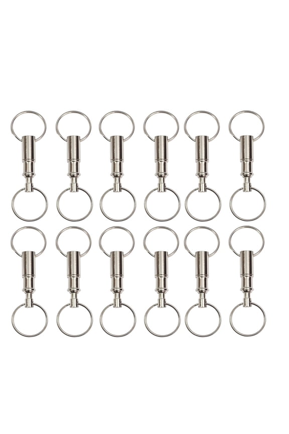 12Pcs Metal Key Rings Double Rings Quick Release Keychains with Snap Loop Holders