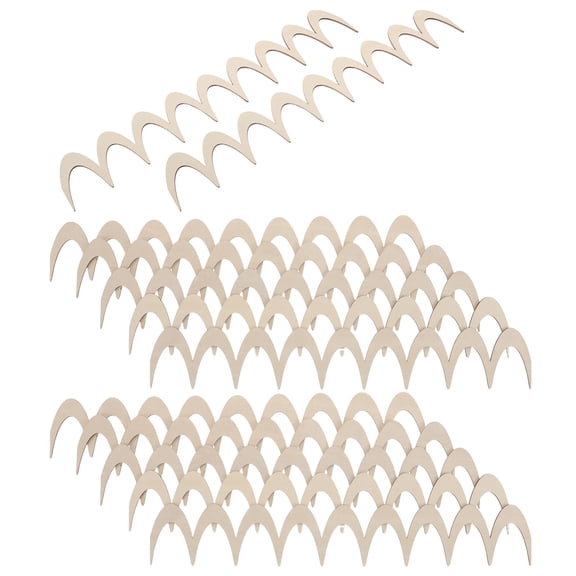 LITINKIMI 12Pcs Natural Beige Scalloped Wooden Trim for DIY Furniture Accents and Decorative Cabinet Edging