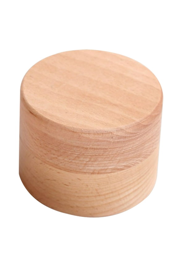 1Pack Beige Wood Ring Box for Wedding Rings and Stud Earrings Sleek and Stylish