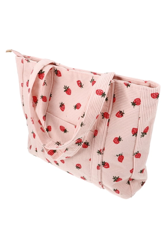 1Pack Cute Messenger Bag with Strawberry Print for Young Women Casual Carrying Books