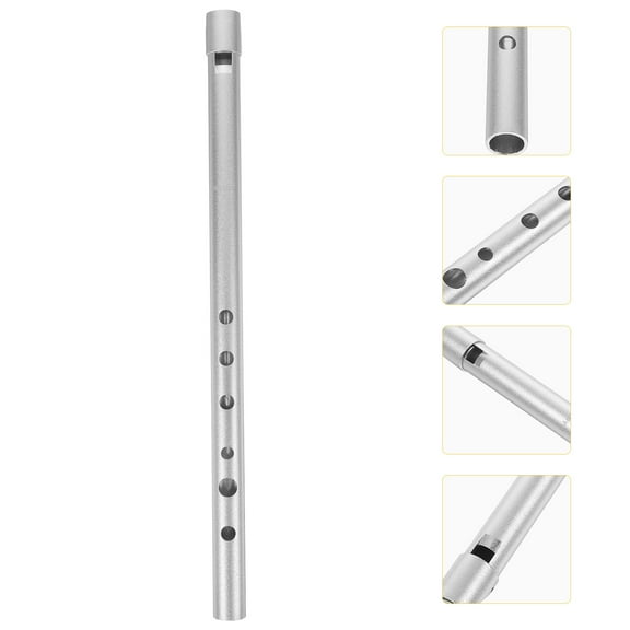 LITINKIMI 1Pack Easy to Learn Kids Recorder for Music Lovers Aluminium Alloy Silver Design