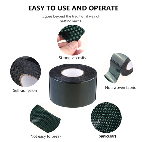 LITINKIMI 1Pc Artificial Turf Tape Black Practical Splicing Tape for Yard Courtyard Lawn Decor