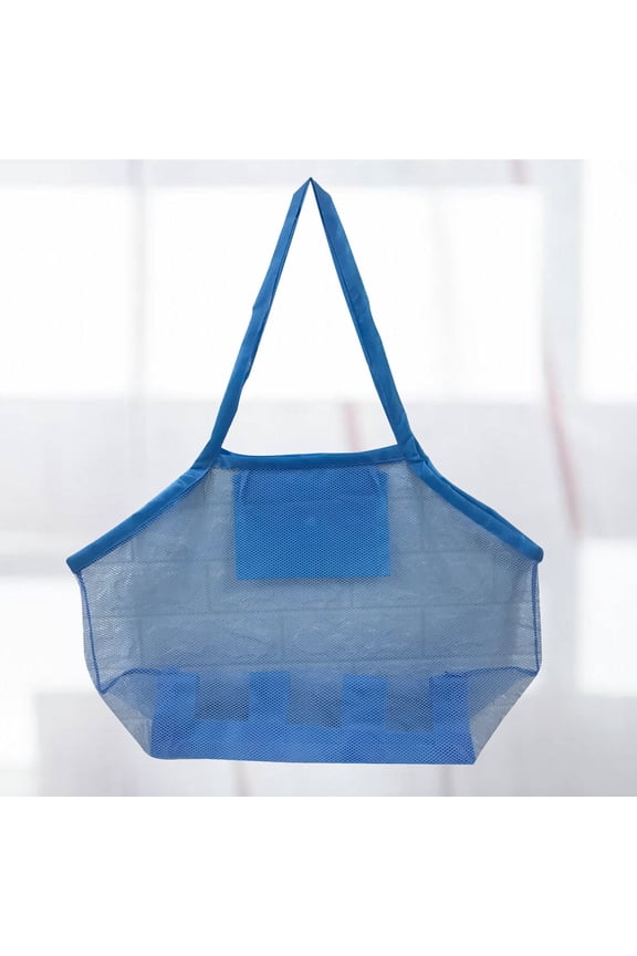 1Pc Blue Mesh Backpack for Storing and Draining Sand and Water At Beach Or Boating