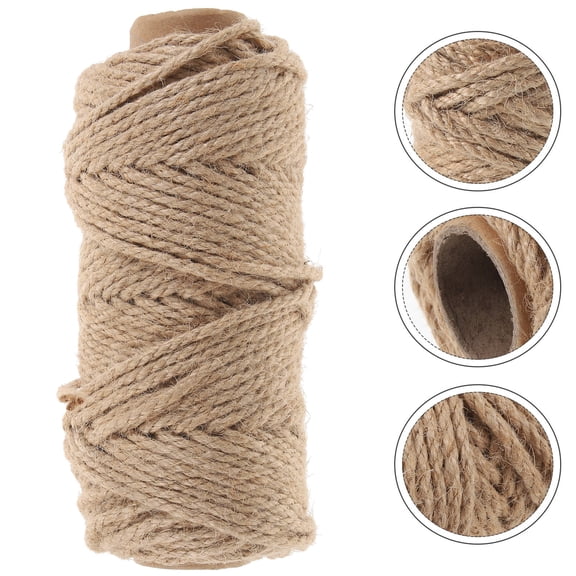 LITINKIMI 1Pc Natural Light Yellow Hemp Rope for Gardening Crafting and Cat Abrasion Applications