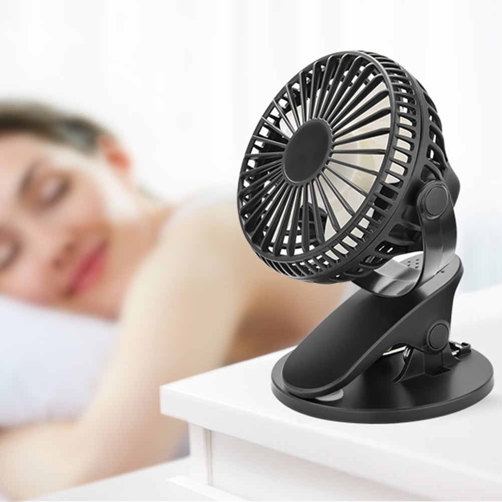 LITINKIMI 1Pcs Black Plastic Clip Fan Usb Clip Fan for Baby Stroller and Hot Weather Activities 13x11.5x17cm