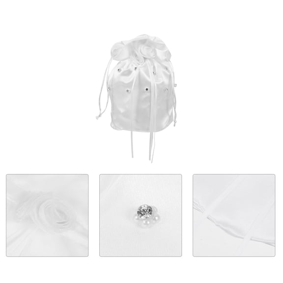 LITINKIMI Elegant White Satin Bridesmaid Handbag Stylish Purse Wedding Dress Accessory for Bridal Party and Special Events