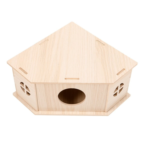 LITINKIMI 1Pcs Triangular Wood Small Animal House For Pet Playtime
