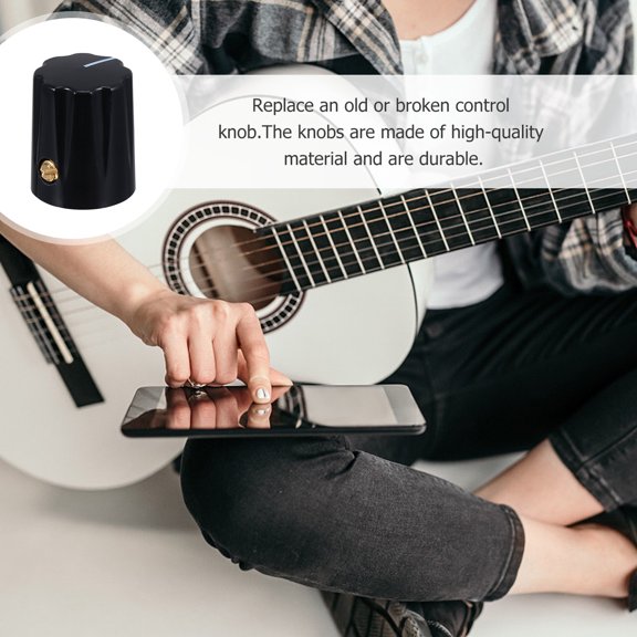 LITINKIMI 1Set Black Volume Tone Control Knob for Electric Guitar Effect Pedal