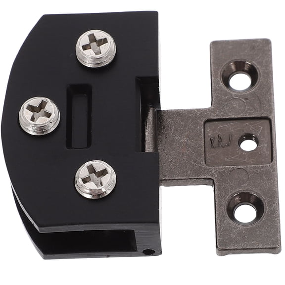LITINKIMI 1Set Durable Stainless Steel Black Glass Door Clamp Hinge No Drill for Showcase Doors