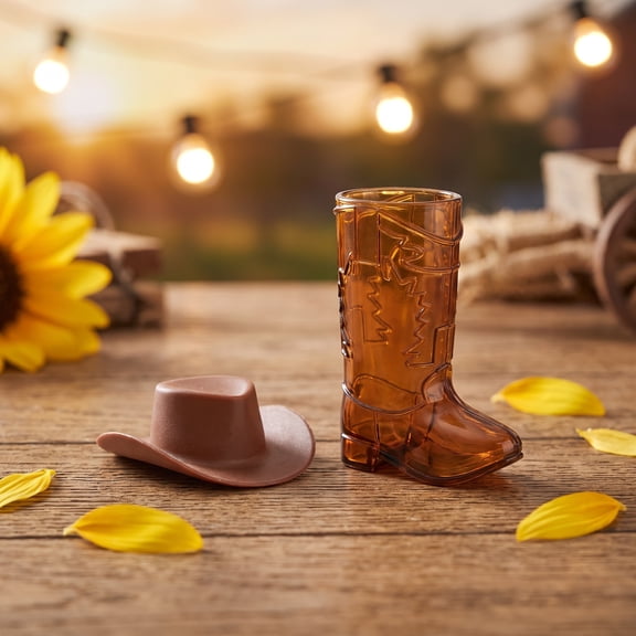 LITINKIMI Vintage Western Table Centerpieces - Multi-Color Wood Iron Decor for Cowboy Themed Parties 1Set