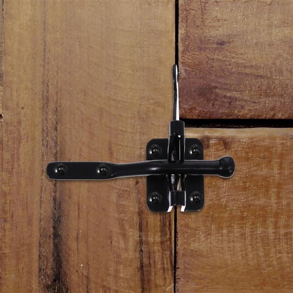 LITINKIMI 1Set Self Latching Black Gravity Lever Gate Latch Sliding Bolt Lock for Wood Fence Doors