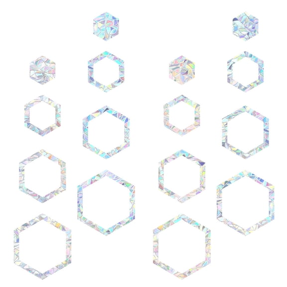 LITINKIMI 1Set Sky Blue Hexagon Window Decals for Home and Office Decor