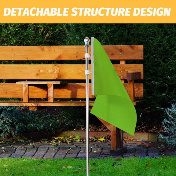 LITINKIMI 1Set Stainless Steel Flagpole Kit with Anti Winding Rotating Ring for Outdoor Garden Use