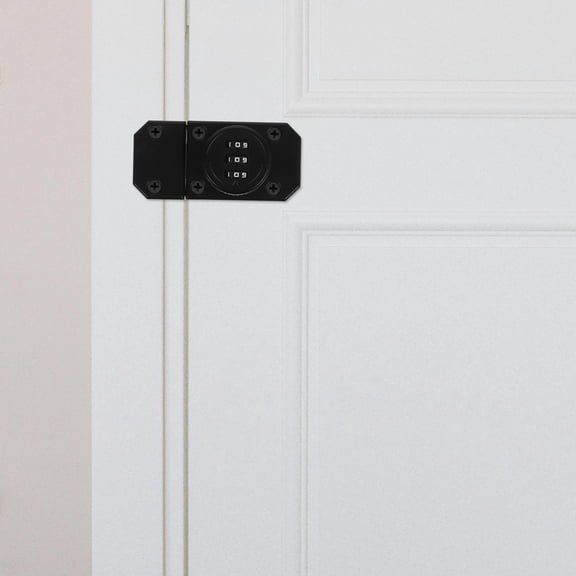 LITINKIMI 1Set Versatile Black Cabinet Door Latch Password Lock No Drill for Home Cabinets
