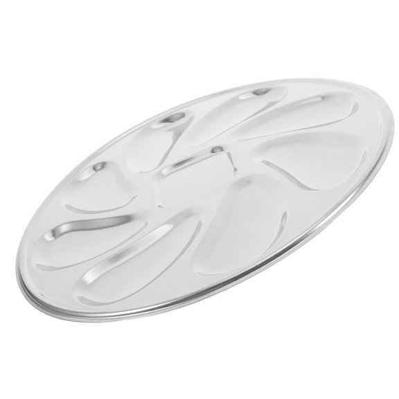 LITINKIMI 2 Pcs Escargot Plate Stainless Steel Round Serving Plate For Seafood Presentation