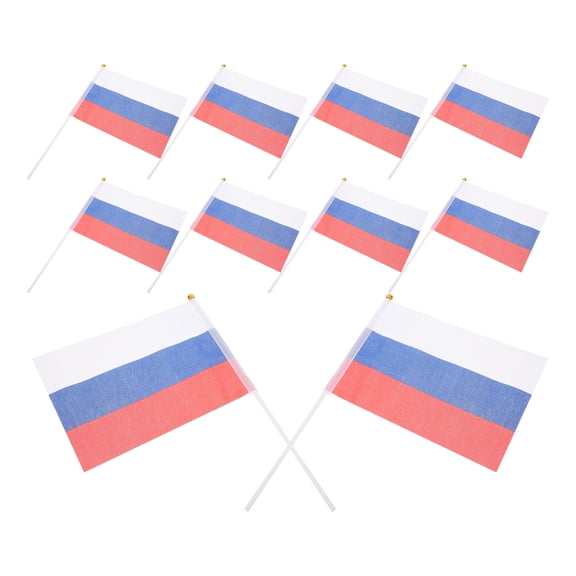 LITINKIMI 20 Pcs Russian Flag Stick Durable Flags for Parades National Holidays Events