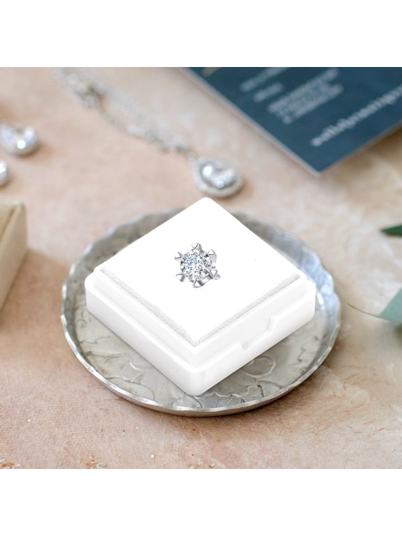 20Pcs White ABS Ring Box Elegant Acrylic Ring Holder for Proposal