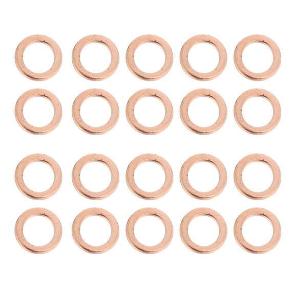 LITINKIMI 20Pcs Copper Gasket Set Flat Copper Sealing Washers for Automotive Oil Drain Plug Repair