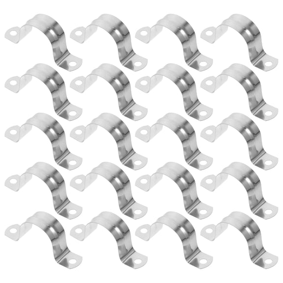 LITINKIMI 20Pcs Metal Pipe Repair Clamps Plated Silver Stainless Steel Durable Hose Installation Support