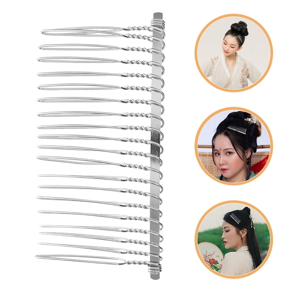 LITINKIMI 20Pcs Quick Insert Plated Silver Metal Hair Combs for Wedding Hairpieces and Elegant Bride Accessories