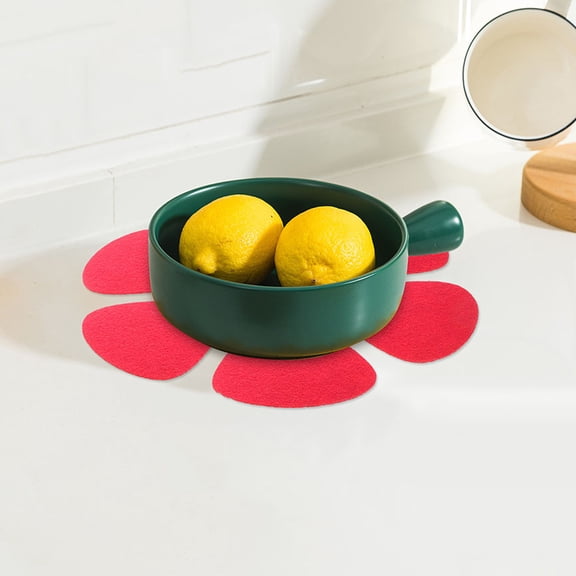LITINKIMI 24Pcs Heat Resistant Pot Protectors Soft Nonwoven Pads for Cookware Protection Red