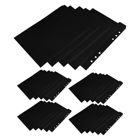 LITINKIMI PP A5 Binder Dividers, Black, Removable Tabs, Efficient Organization, 25Pcs