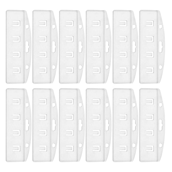 LITINKIMI 25Pcs Clear Plastic Id Badge Holder Horizontal Pass Sleeve with Gripper for Work Use