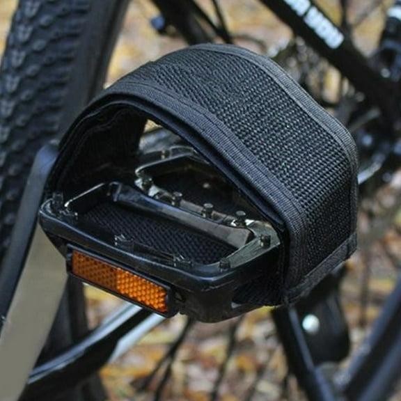 LITINKIMI 2Pairs Adjustable Pedal Straps Black Polyester For Road Biking And Biking Anti Slip Foot Stability