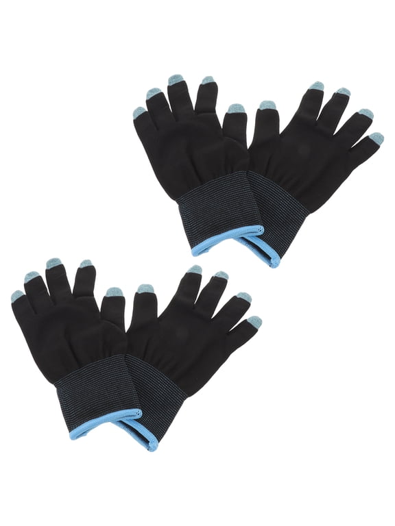 2 Pairs Black Lightweight Gaming Gloves with Touchscreen Finger Sleeves for Precise Control and Enhanced Performance