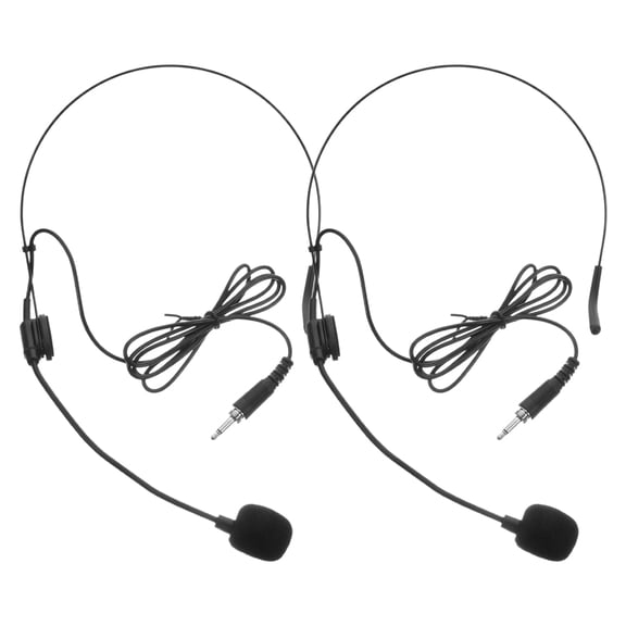 LITINKIMI 2Pcs 3.5mm Portable Head Microphone for Speaking and Performing with Flexible Design