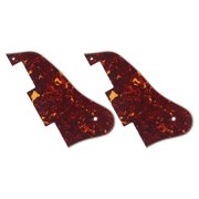 LITINKIMI 2Pcs Acoustic Guitar Pickguard Set Brown Red Tortoise Shell Decorative Self Adhesive Protector