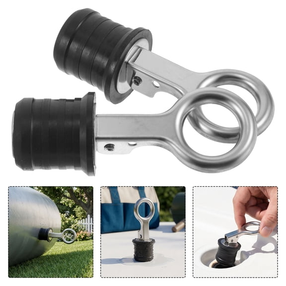 LITINKIMI 2Pcs Adjustable Lawn Roller Water Fill Plug with Durable Rubber and Metal Cap for Yard Roller Maintenance