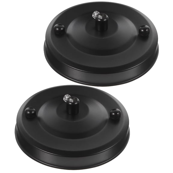 LITINKIMI 2Pcs Black Ceiling Canopy for Pendant Light Durable Metal with Easy Screw Installation