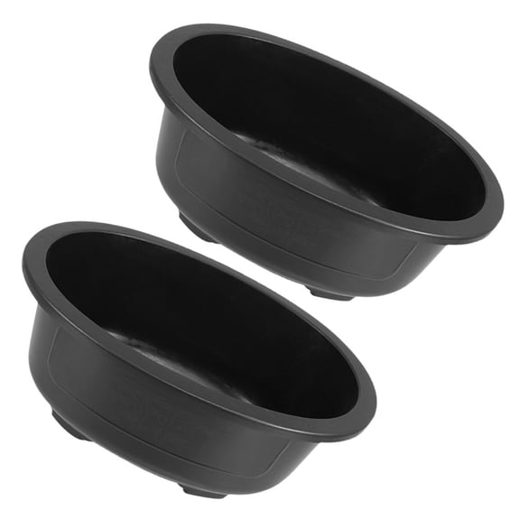 LITINKIMI 2Pcs Black Large Plastic Plant Container Oval Flower Pot with Drainage for Home Office Use