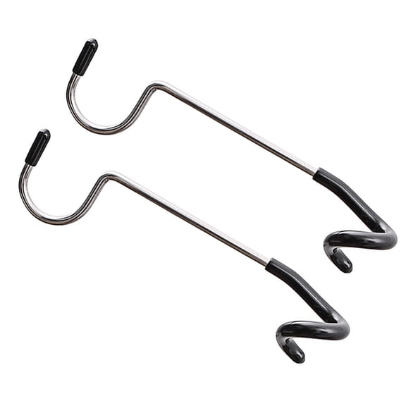 LITINKIMI 2Pcs Camping Pole Light Hooks Black Metal with Rubber Sleeve for Tent and Tree Branch