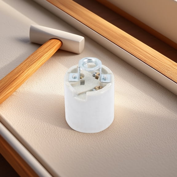 LITINKIMI 2Pcs Ceramic E26 Light Fixture Socket Holder with Elegant Design for Various Lighting