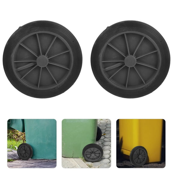 LITINKIMI 2Pcs Garbage Can Wheel Replacement with Universal Axle Compatible for Outdoor Waste Management