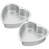LITINKIMI 2-Pack 4 Inch Heart Shaped Cake Pans Aluminum Small Heart Cake Tin Molds with Removable Bottom for Birthday Wedding Party Baking