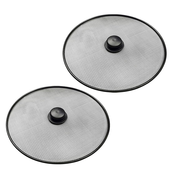 LITINKIMI 2Pcs Mesh Pot Lid Splash Guard for Skillet Frying Pan Kitchen Tool Plated Silver