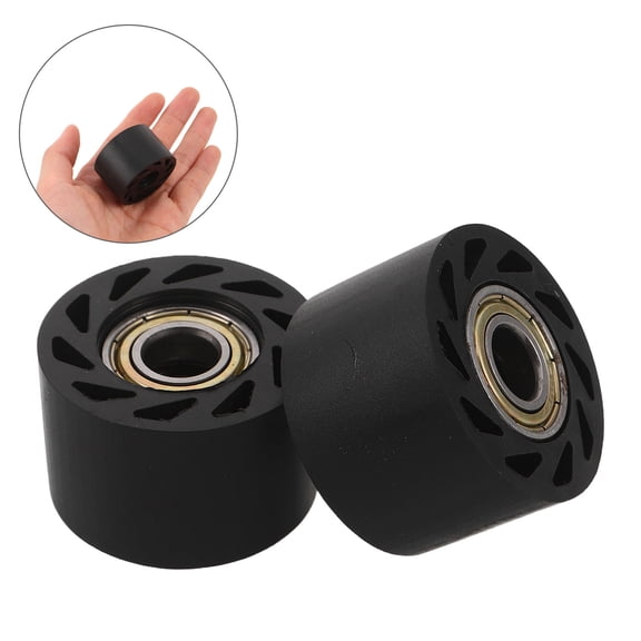 LITINKIMI 2-Pack Motorcycle Chain Guide Wheel in Black, Minimalist Design for Enhanced Chain Stability and Performance